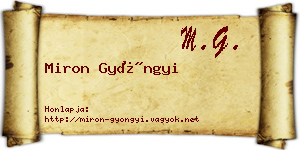 Miron Gyöngyi névjegykártya